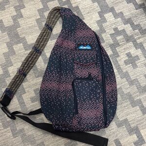 Kavu Black and Pink Polka Dot Sling Bag
